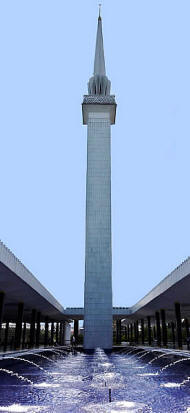 The minaret is in the shape of "closed umbrella" stands at 72 metres