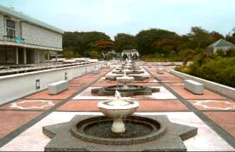 Fountains spread throughout the compound. 